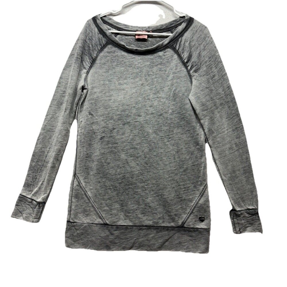 VTG Y2K Juicy Couture Pullover Gray Tunic Casual Sweater Womens Sz M Made in USA